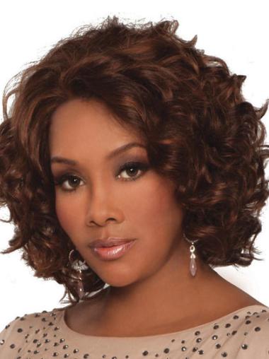 Best 14" Lace Front Curly Auburn Wig – Human Hair for African American Women