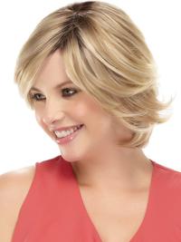 Wavy Blonde Human Wigs – Short with Bangs Soft & Flexible Design