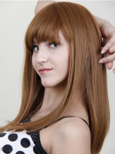100% Human Hair Wig – Auburn Long Style with Bangs