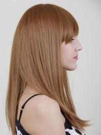 100% Human Hair Wig – Auburn Long Style with Bangs