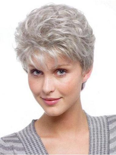 Perfect Wavy Synthetic Short Grey Wig – Effortless Style